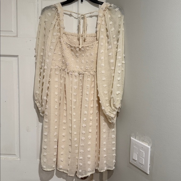 Listicle Cream Textured Dress - Picture 2 of 2